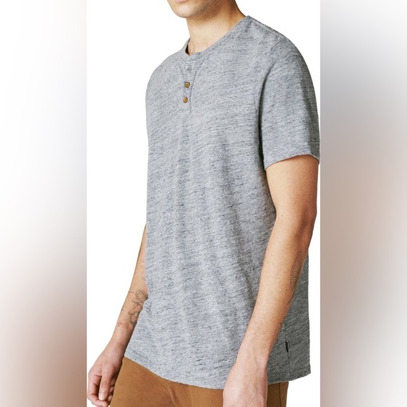 Grey Short Sleeve Henley Tee - Picture 5 of 11